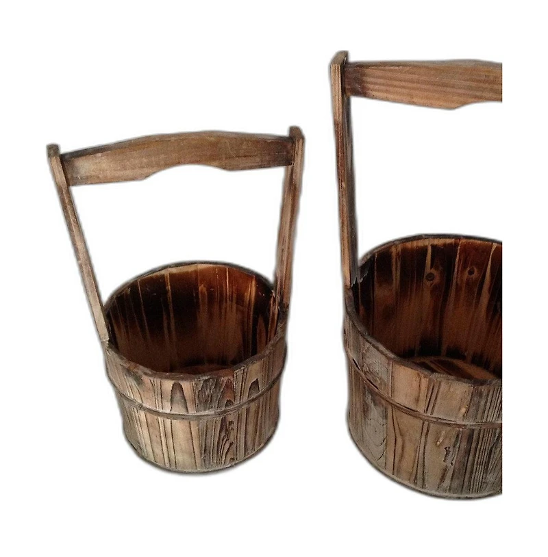 Wood Garden Planter Set – 2 Pieces for Outdoor Landscaping