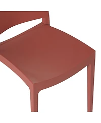 Modern Polypropylene Stackable Plastic Patio Dining Chair (Set of 2)