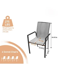 Aluminium Frame with Stackable Dining Chairs