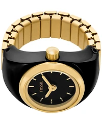 Fossil Women's Two-Hand Gold-Tone Stainless Steel Ring Watch, 15mm
