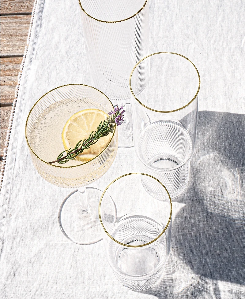 Abode Homewares Stax Optic Twist Goblet Glasses, Set of 6