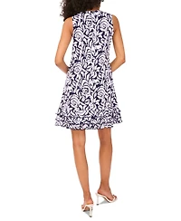 Msk Women's Embellished Printed Sleeveless A-Line Dress