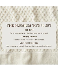Linery & Co. Quick-Drying Cotton Diamond Waffle Textured -Piece Bath Towel Set