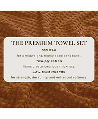 Linery & Co. Quick-Drying Cotton Diamond Waffle Textured -Piece Bath Towel Set