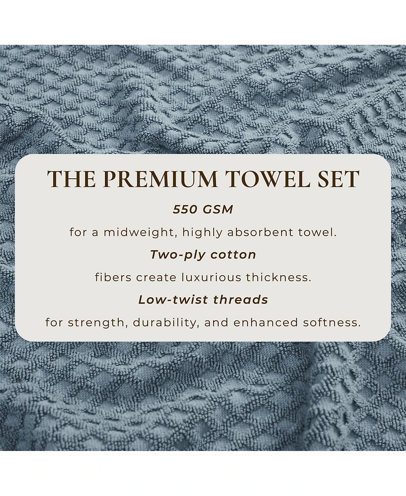 Linery & Co. Quick-Drying Cotton Diamond Waffle Textured Bath Towel, 54" x 27"
