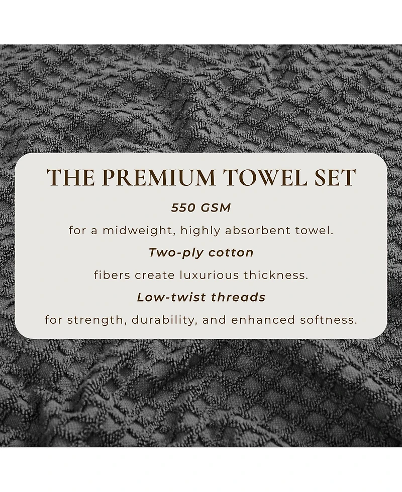 Linery & Co. Quick-Drying Cotton Diamond Waffle Textured Washcloth, 13" x 13"