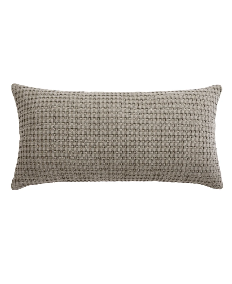 Levtex Mills Waffle Invisible Zipper Decorative Pillow, 12" x 24"