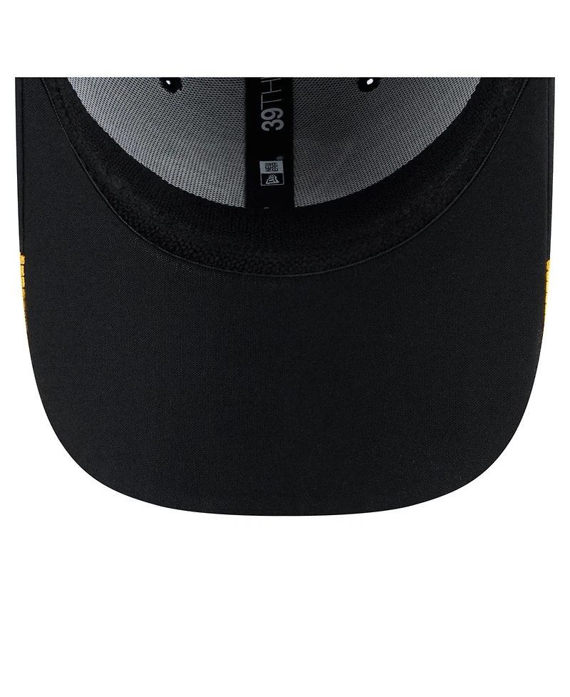 New Era Men's Black Pittsburgh Penguins Linear Featherweight 39THIRTY Flex Hat