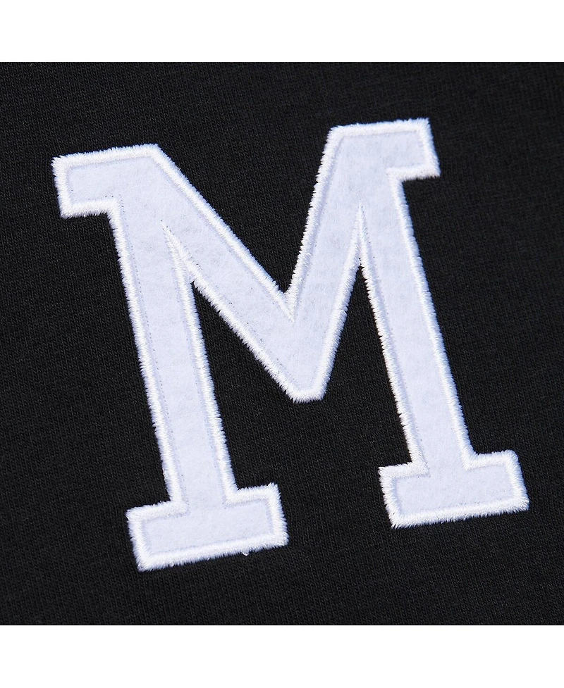 Mitchell & Ness Men's Hank Aaron Black Milwaukee Braves Cooperstown Collection Heavyweight Premium Player Vintage Logo T-Shirt