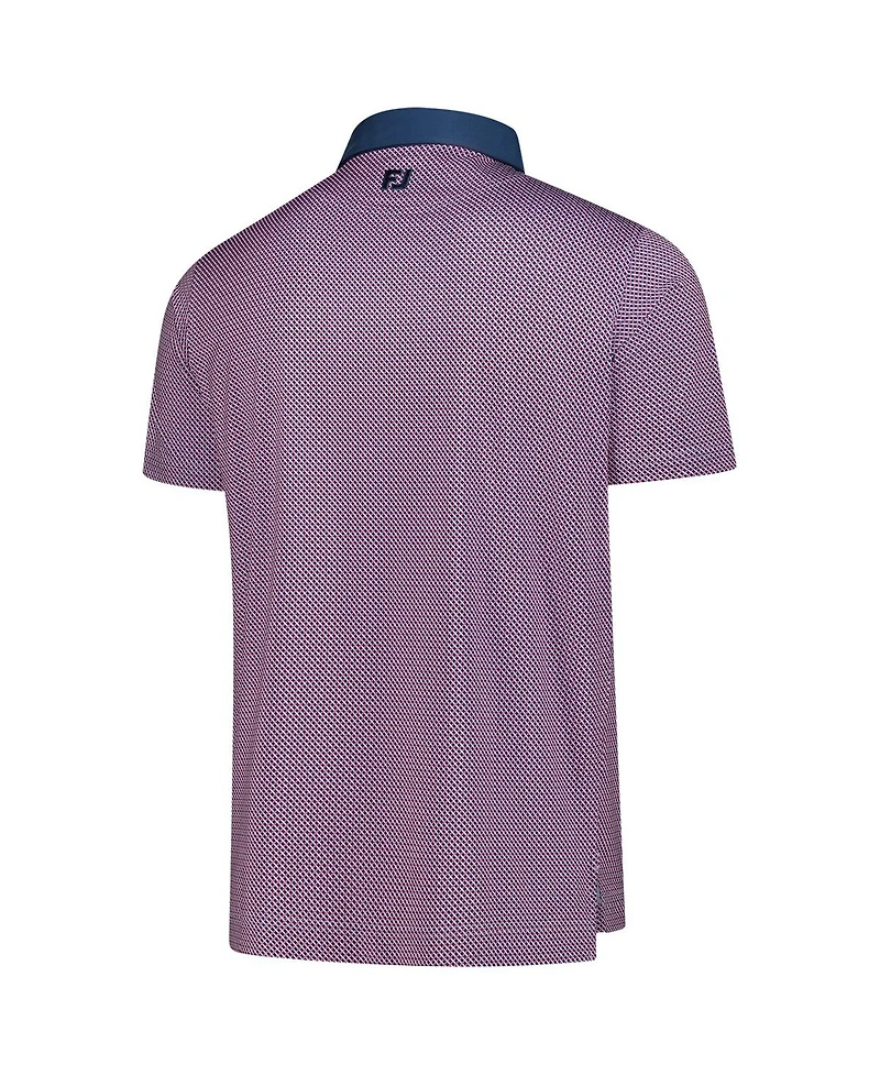 FootJoy Men's Navy The Players ProDry Lattice Print Lisle Polo Shirt