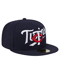 New Era Men's Navy Minnesota Twins Overlap 59FIFTY Hat