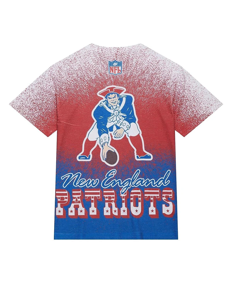 Mitchell & Ness Men's White New England Patriots Team Burst Vintage Logo T-Shirt