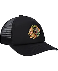 Mitchell & Ness Big Boys and Girls Black Chicago Blackhawks Core Trucker Adjustable Hat