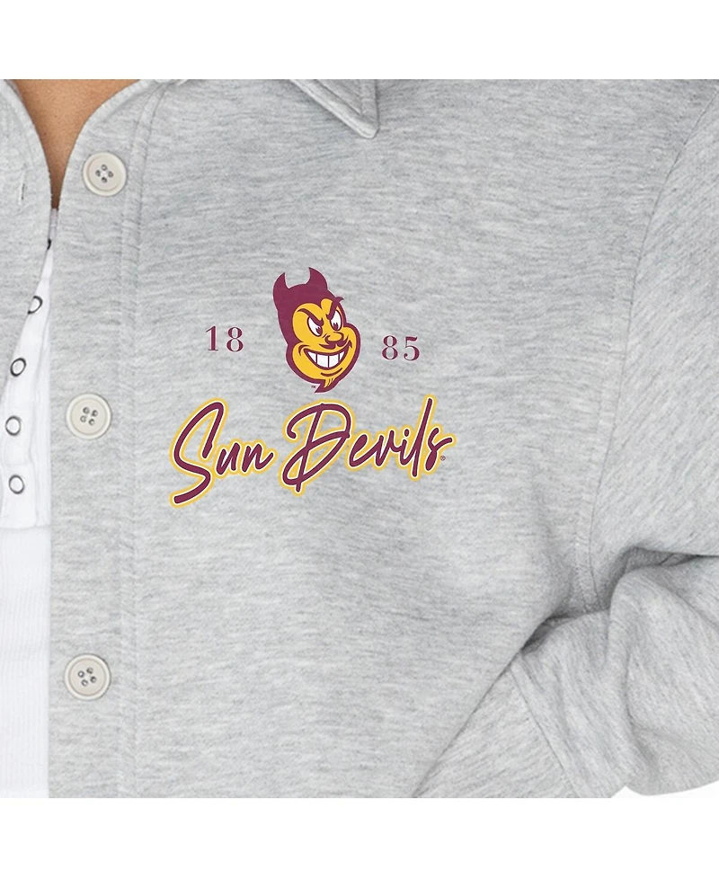 Gameday Couture Women's Ash Arizona State Sun Devils Foundation Full-Button Long Sleeve Overshirt