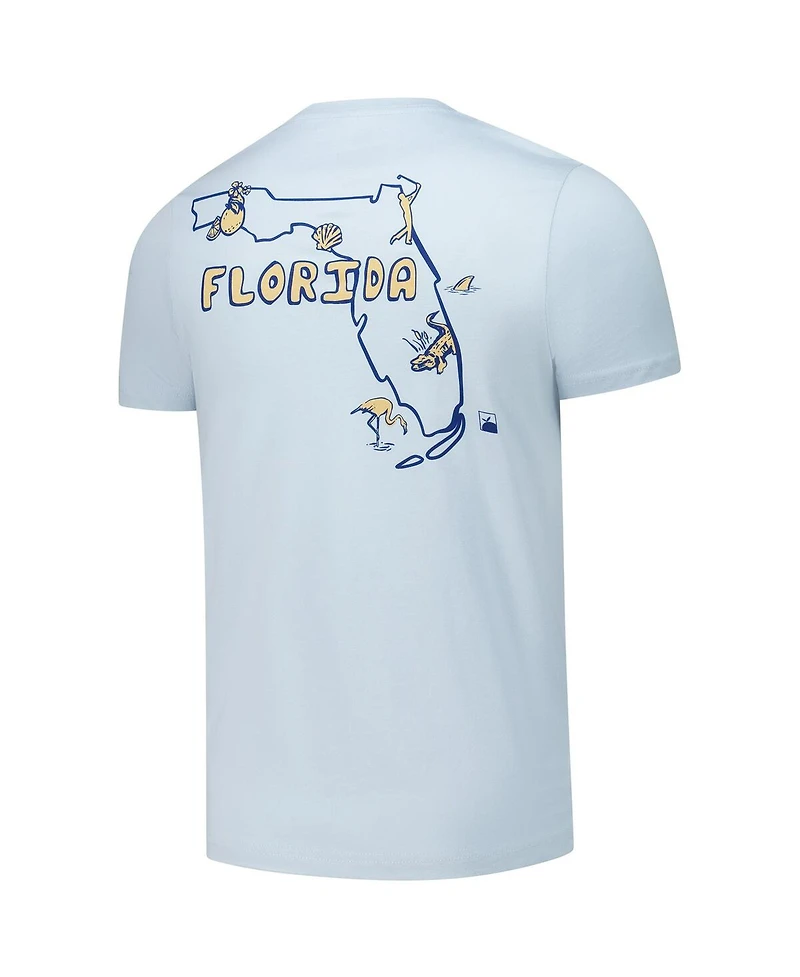 Flomotion Men's and Women's Light Blue The Players Florida Outline T-Shirt