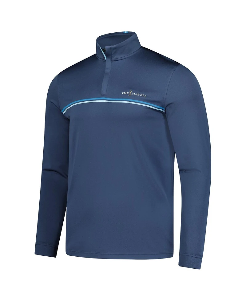 Under Armour Men's Blue The Players Drive Chest Stripe Quarter-Zip Pullover Sweatshirt