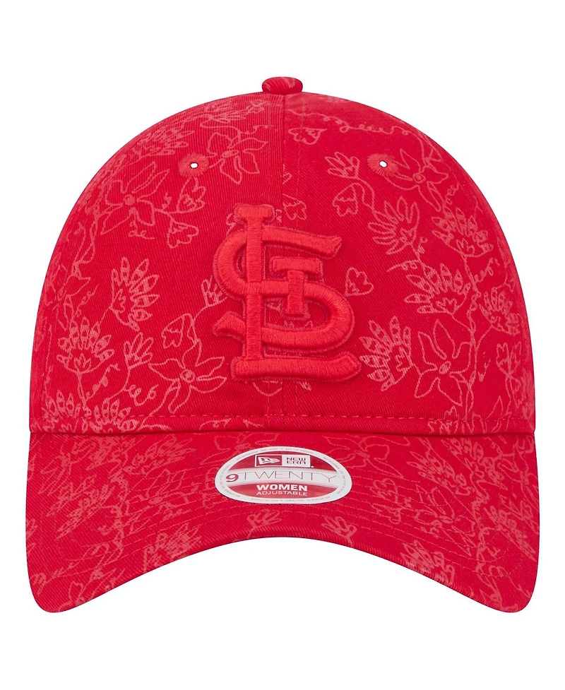 New Era Women's Red St. Louis Cardinals Tonal Floral 9TWENTY Adjustable Hat