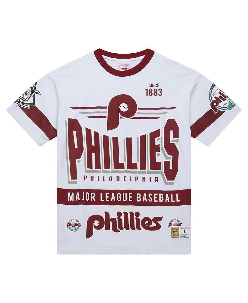 Mitchell & Ness Men's White Philadelphia Phillies Cooperstown Collection Team Origins Premium T-Shirt