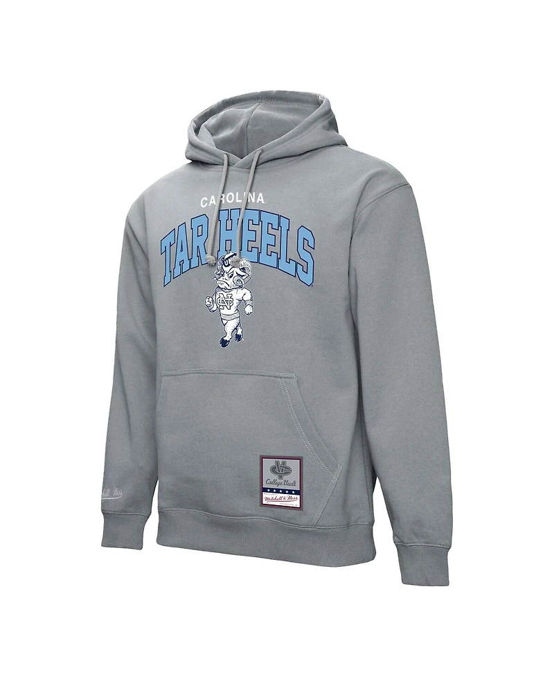 Mitchell & Ness Men's Heather Gray North Carolina Tar Heels Classic Arch Pullover Hoodie