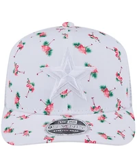 New Era Men's White Dallas Cowboys Adventure Flamingo Pattern 9SEVENTY Stretch-Snap Hat