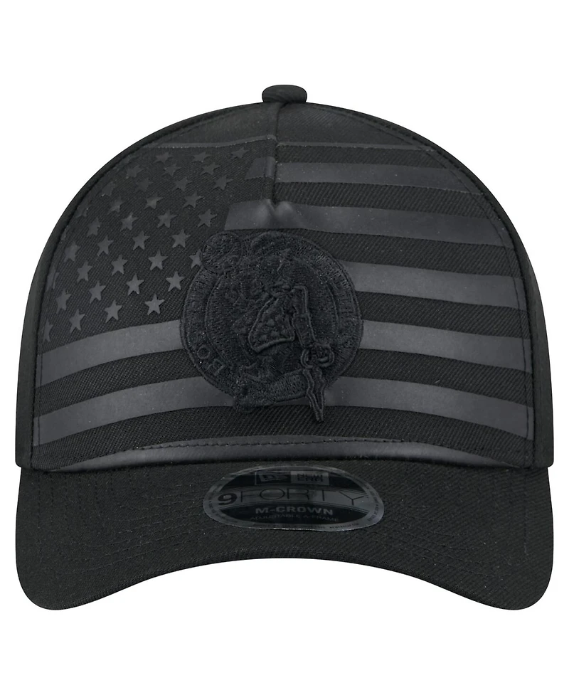 New Era Men's Black Boston Celtics Game Day Flag A-Frame 9FORTY Adjustable Hat