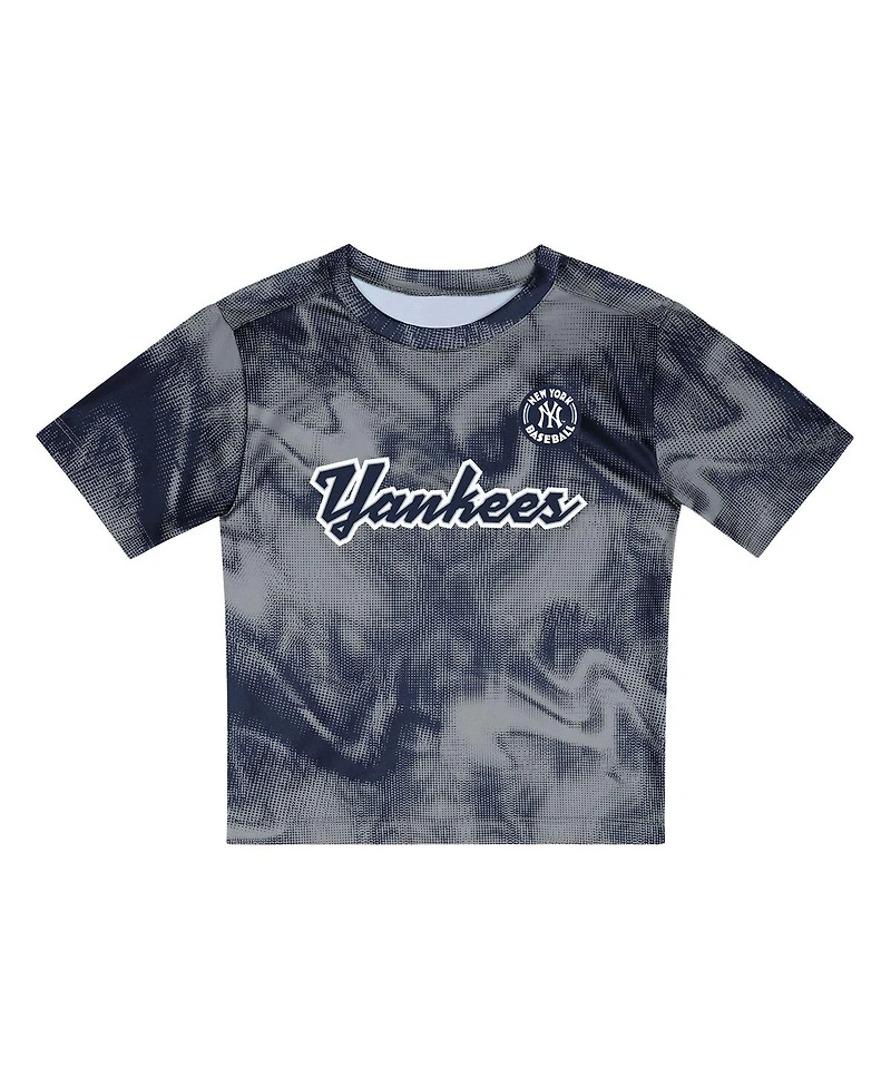 Outerstuff Toddler 2-Piece Gray/Navy New York Yankees Pinch Hitter Infielder T-Shirt and Shorts Set