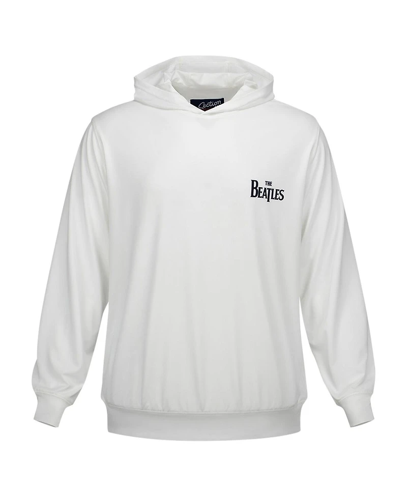 Section 119 Men's and Women's White The Beatles Logo Faces Upf 50 Pullover Hoodie