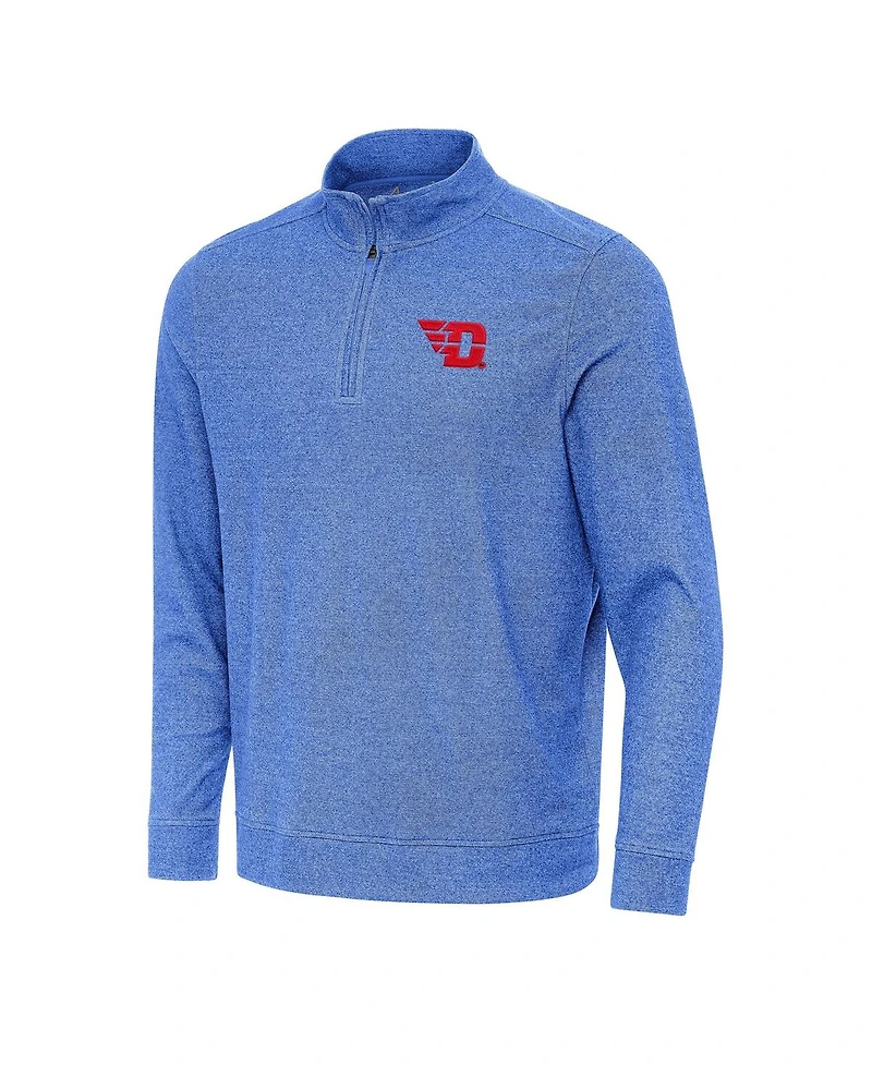 Antigua Men's Heather Royal Dayton Flyers Subtle Quarter-Zip Sweatshirt