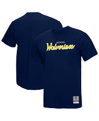 Mitchell & Ness Men's Navy Michigan Wolverines Elite Script T-Shirt