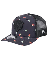 New Era Men's Navy/Black Chicago Bears Adventure Drinks Pattern 9SEVENTY Stretch-Snap Hat