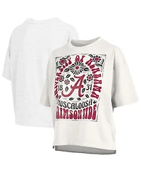 Pressbox Women's White Alabama Crimson Tide Harmony Oversized T-Shirt