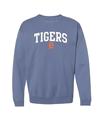 Soft as a Grape Women's Navy Detroit Tigers Pigment Dye Pullover Sweatshirt