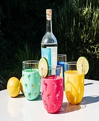 Abode Homewares Color Base Jumbo Glasses, Set of 6