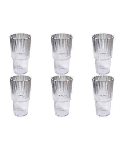 Abode Homewares Fine Ribbed Jumbo Glasses, Set of 6