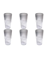 Abode Homewares Fine Ribbed Jumbo Glasses, Set of 6