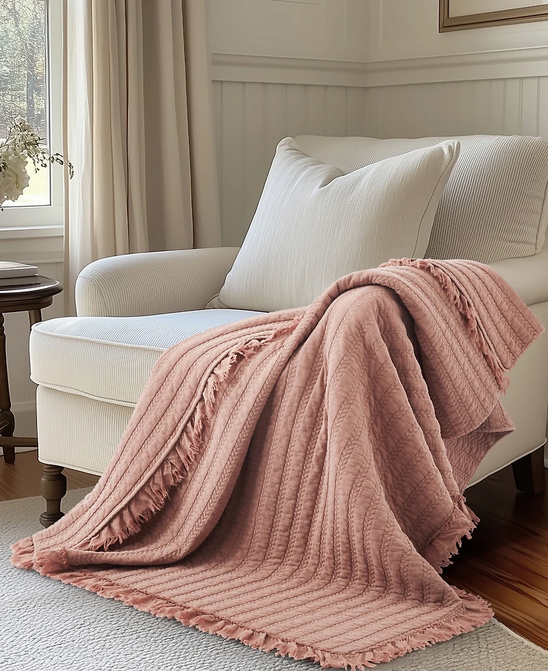 Levtex Wilhemina Stone Washed Quilted Throw, 50" x 60"