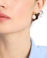 kate spade new york Gold-Tone Spade & Imitation Pearl Drop Earrings