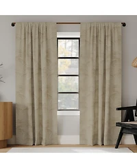 Coppa Leaf Motif Magnetic Closure 100% Blackout Back Tab Curtain Panel