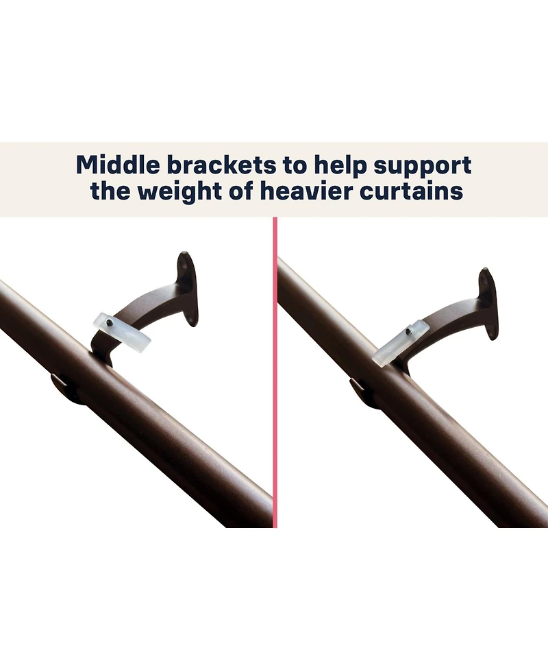 Hlc.me Wrap Around Room Darkening Grommet Curtain Rod - Adjustable Telescoping