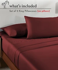 King Pillowcases - 100% Cotton, Set of 2 Soft & Cooling Sateen Weave Cases, Perfect Fit for Pillows by California Design Den