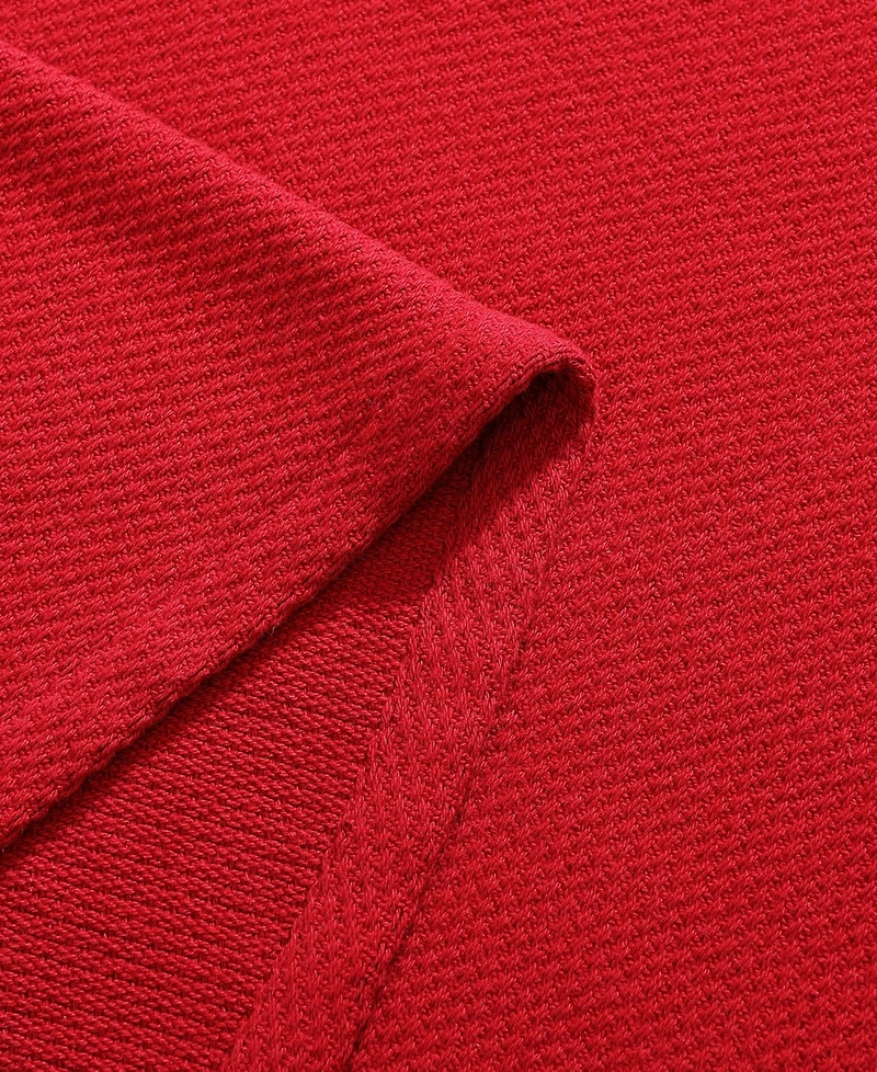 Tommy Hilfiger Solid Cotton Pique Blanket