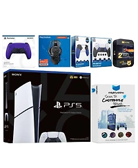Sony Playstation 5 Slim Digital with Extra Cosmic Red Controller, Plantronics Headset, Trigger Stop Kit, Fps Grip Kit and MightySkins Decal Voucher +