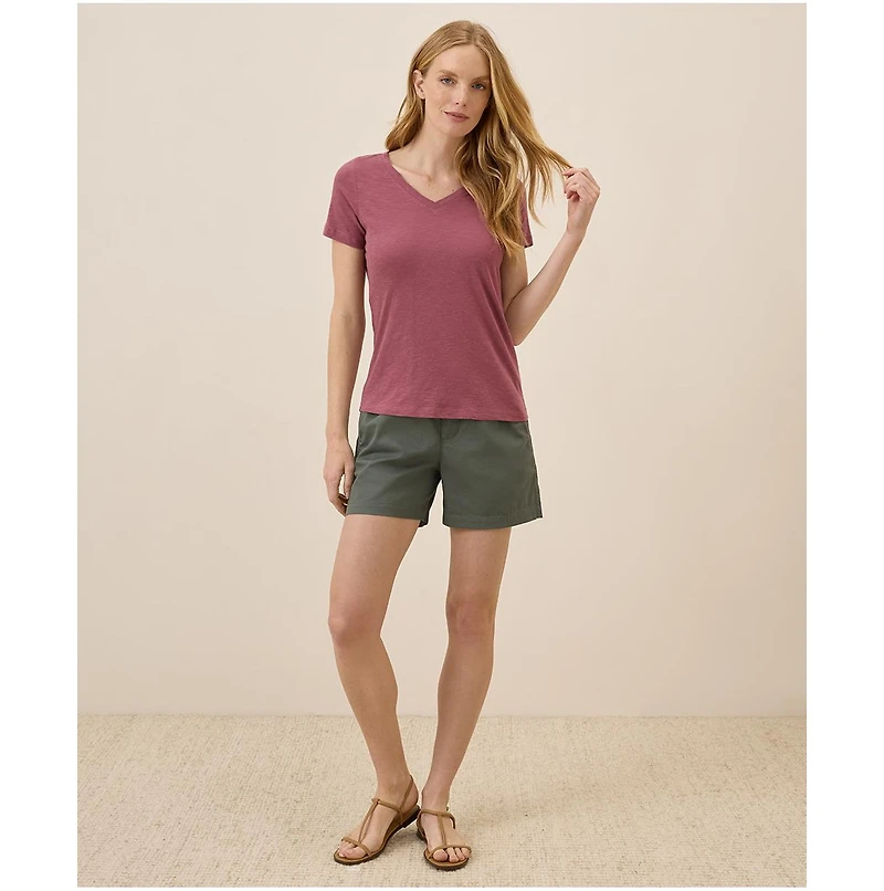 Pact Women's Organic Cotton Featherweight Slub V-Neck Tee