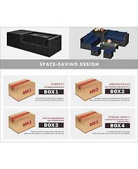 Gymax 8PCS Rattan Patio Sectional Furniture Set w/ Waterproof Cover & Cushions