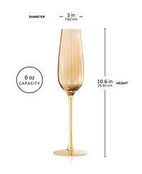 Qualia Glass Posh Champagne Flutes, Set of 2