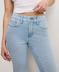 Good American Petite Soft-Tech Mid-Rise Flare-Leg Jeans