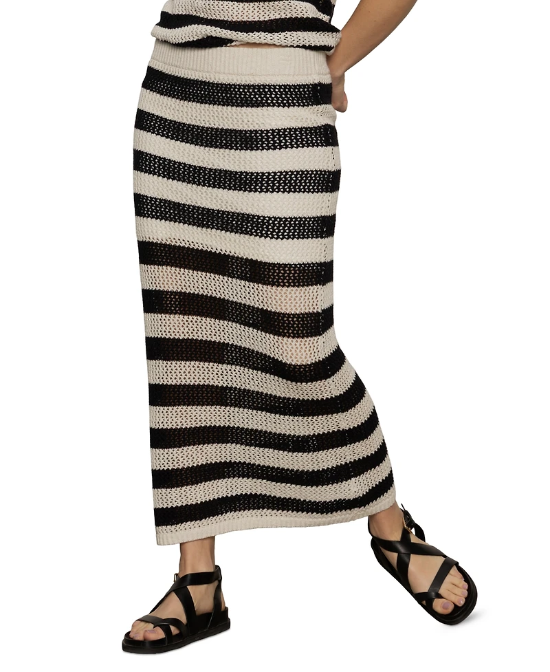 Sanctuary Women's Striped Mesh-Stitch Maxi Skirt