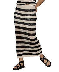 Sanctuary Women's Striped Mesh-Stitch Maxi Skirt
