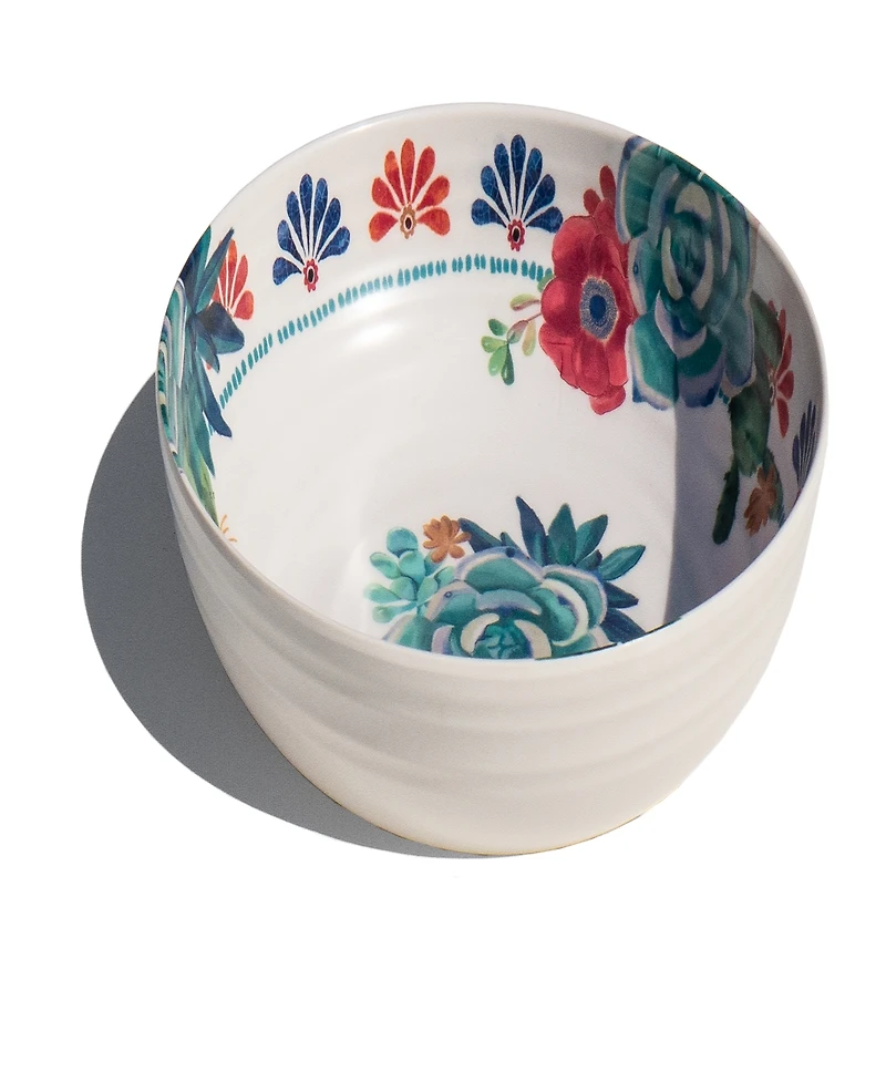 Abode Homewares Desert Succulent 6-Pc. Low Bowls, Service For 6