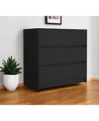 Manufactured Wood 3-Drawer Handle-Free Dresser